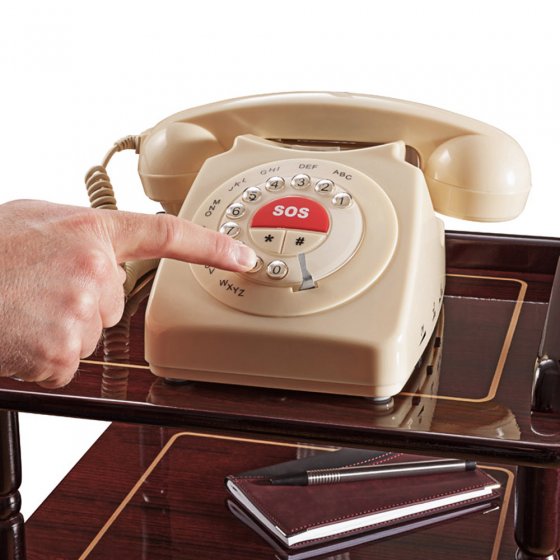 Retro-Telefon mit Notfalltaste 