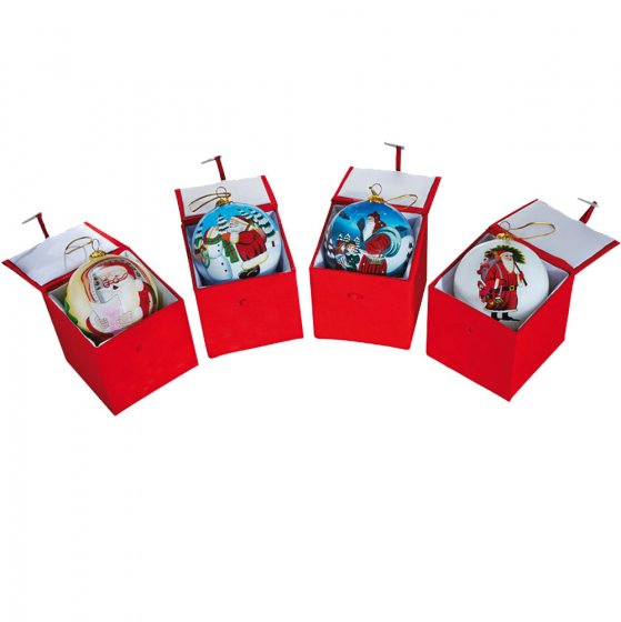 8er Set Handbemalte Christbaumkugeln 