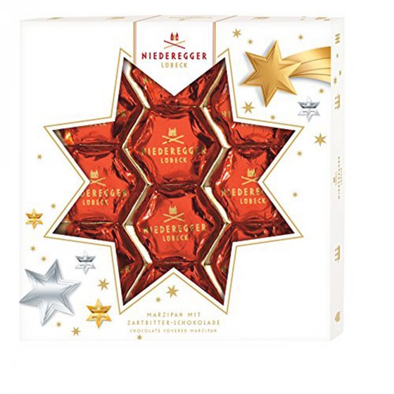 Niederegger Marzipan Weihnachtssterne Zartbitterschokolade 125g 