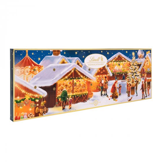 Lindt Weihnachtsmarkt Adventskalender gefüllt mit Schokolade 250g 