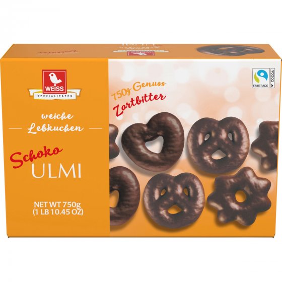 Weiss Schoko Ulmi weiche Lebkuchen mit Zartbitterschokolade 750g 
