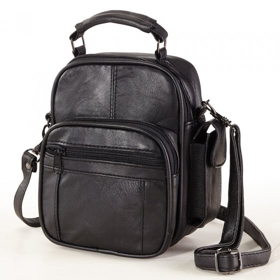 Leder-Herrentasche Schwarz