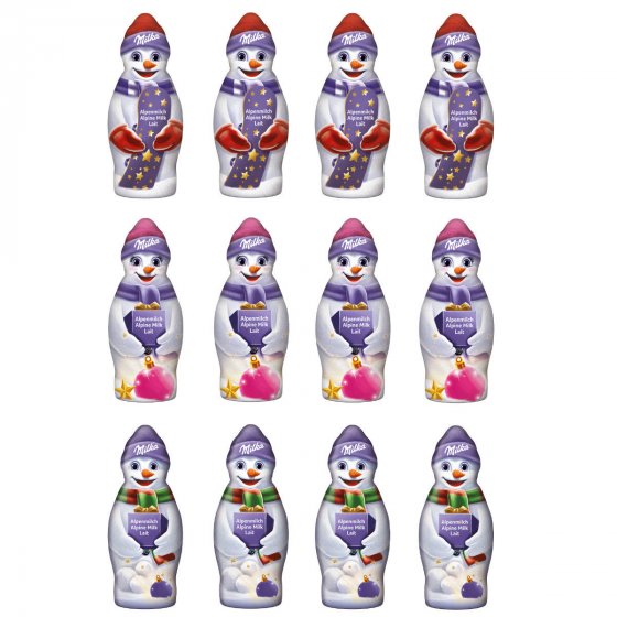 Mondelez Milka Schneemann aus Alpenmilch Schokolade 50g 12er Pack 