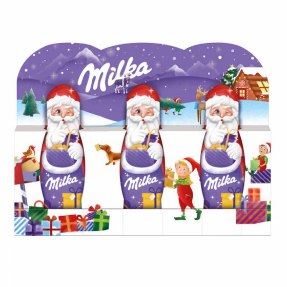 Milka Weihnachtsmann 3 Weihnachtsmann Hohlfiguren Alpenmilch 3 x 15g 