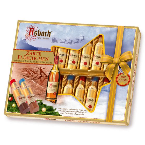 Asbach Zarte Fläschchen mit Zartbitter und Vollmilch Schokolade 150g 