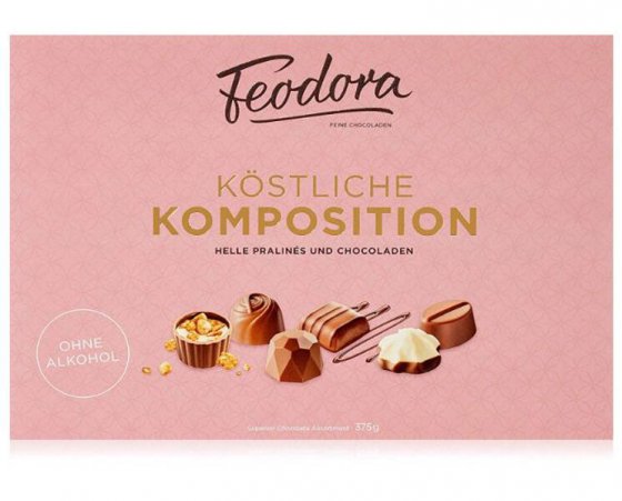 Feodora Köstliche Komposition Helle Pralinen und Schokoladen 375g 