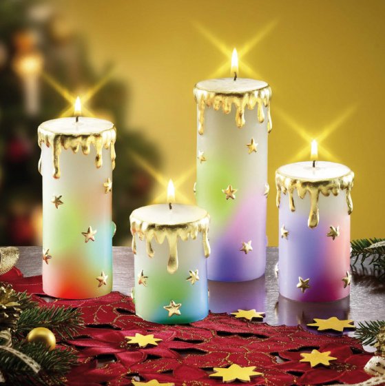 Advent-LED-Regenbogenkerzen - 4er Set 