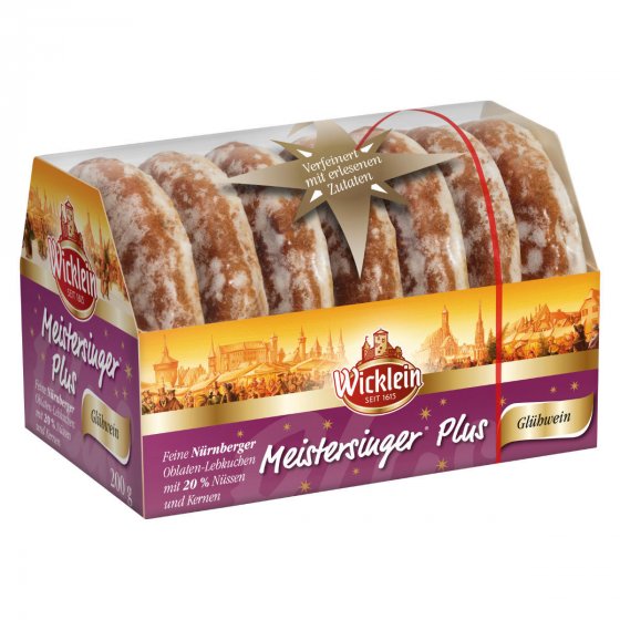 Wicklein Meistersinger Plus Lebkuchen mit Nüssen und Glühwein 200g 
