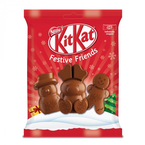 KitKat Festive Friends Milchschokolade mit Knusperwaffel 65g 15er Pack 