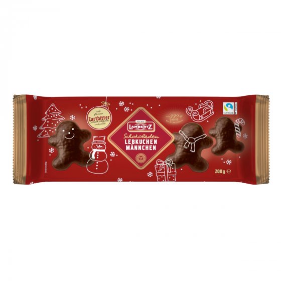 Lambertz Lebkuchenmännchen groß mit Zartbitter Schokolade 200g 