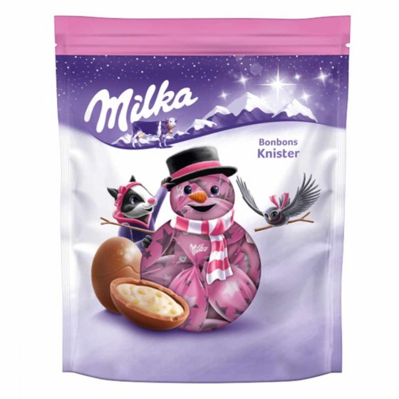 Milka Bonbons Knister mit Milchcreme Füllung und Brausegranulat 86g 