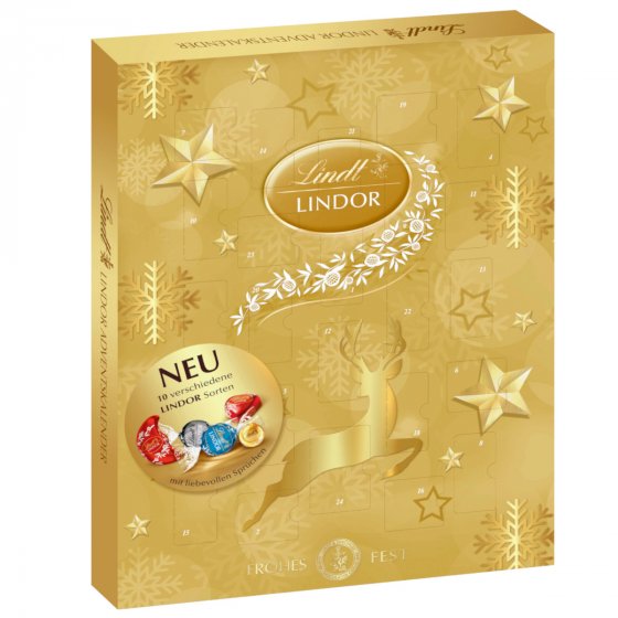 Lindor Adventskalender Schokolade verschiedene Füllungen 290g 