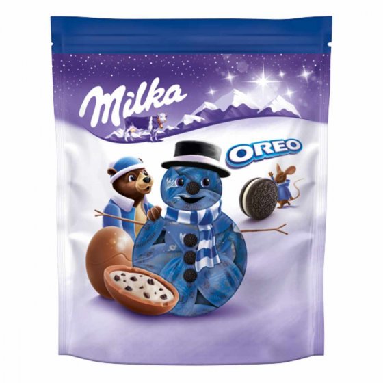 Milka Bonbons Oreo Alpenmilch Schokolade mit Milchcreme Füllung 86g 