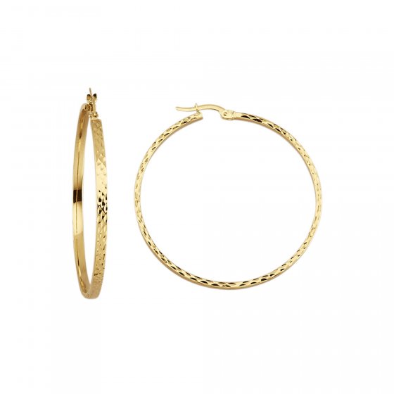 Creolen 375/- Gelbgold diamantiert Ø 45mm 