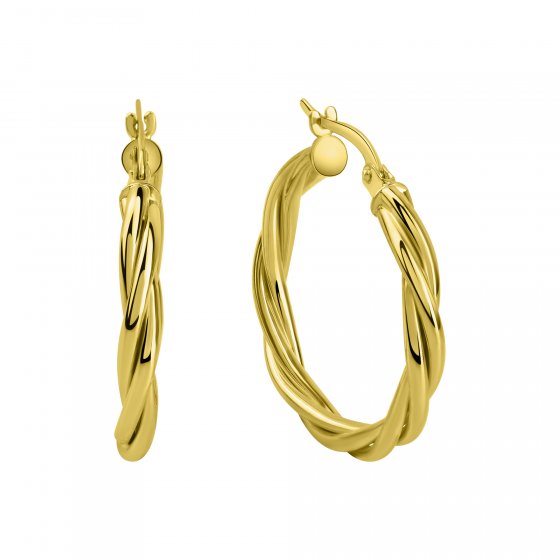 Creolen 585/- Gelbgold gedreht 