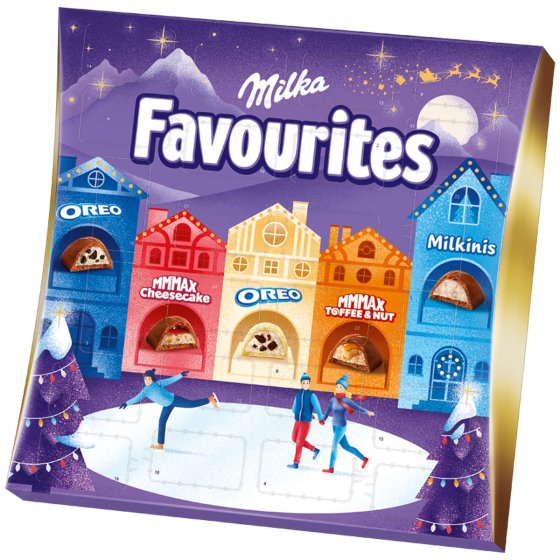 Milka Favourites Adventskalender aus Alpenmilchschokolade 206g 