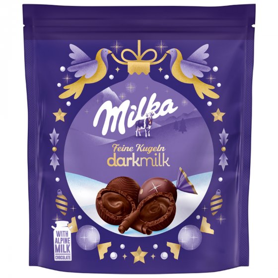 Milka Feine Kugeln Dark Milk aus dunkler Alpenmilchschokolade 90g 