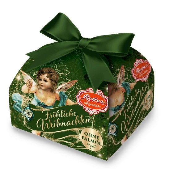 Reber Weihnachts Präsent mit Haselnuss Nougatfülung und Zimt 30g 