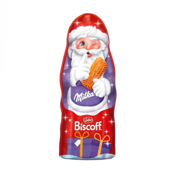 Milka Weihnachtsmann Biscoff Alpenmilch Schokolade Packung 95g 