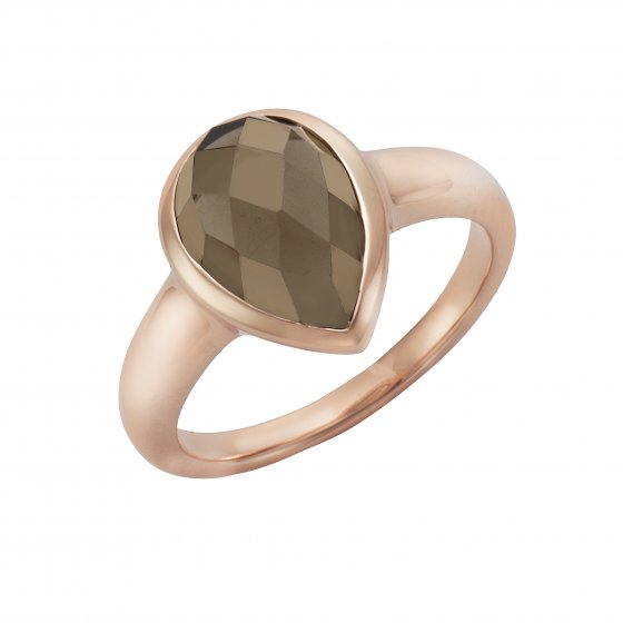 Ring 925 Silber rosé vergoldet Rauchquarz 