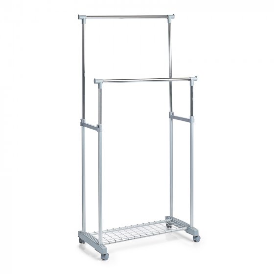 Rollkleiderständer, 2-stufig Metall, Kunststoff
