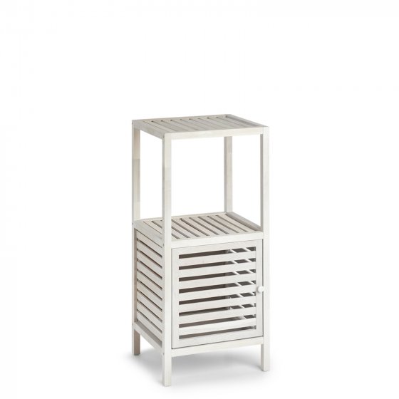 Badschrank mit Ablage, Walnussholz Natur, Weiß 