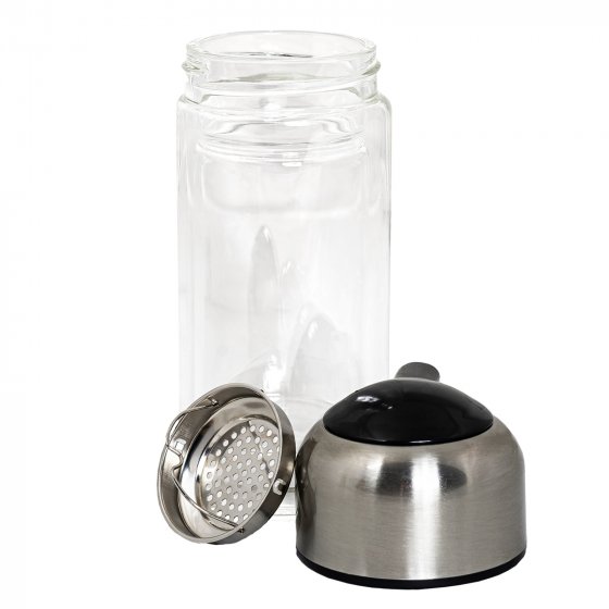 Trinkflasche Glas mit Einsatz Schwarz