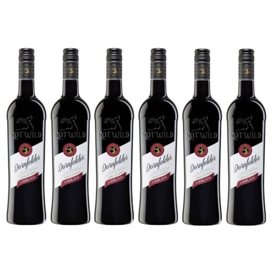 Rotwild Dornfelder lieblich Rheinhessen Rotwein 750ml 6er Pack 