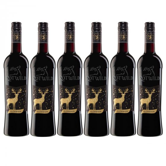 Rotwild roter Glühwein lieblich kräftig im Geschmack 750ml 6er Pack 