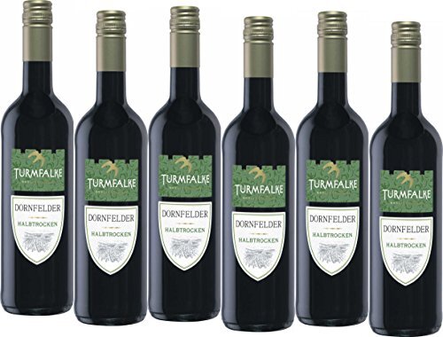 Turmfalke Dornfelder Rotwein Halbtrocken aus Rheinhessen 750ml 6er Pack 