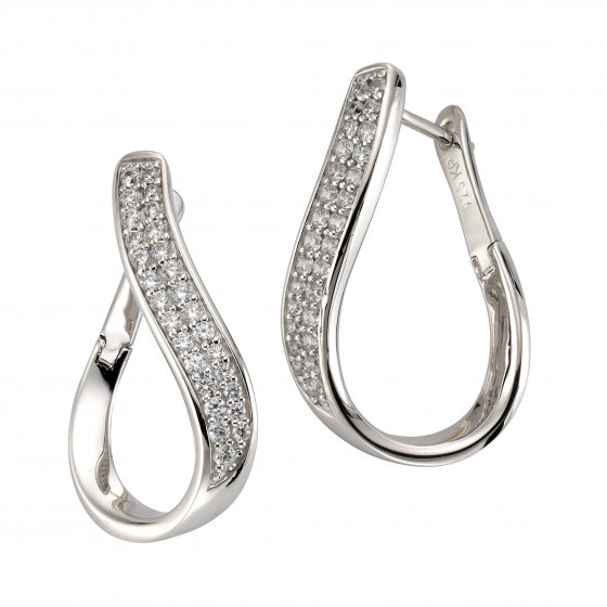 Ohrring 925/- Sterling Silber Zirkonia 