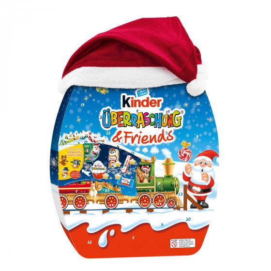 Kinder Überraschung und Friends Adventskalender mit Mütze 370g 