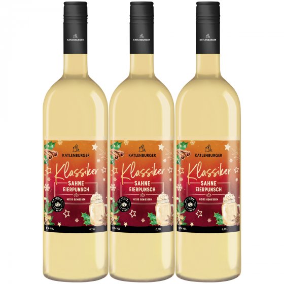 Katlenburger Sahne Eierpunsch Süß Fruchtweinpunsch 750ml 3er Pack 