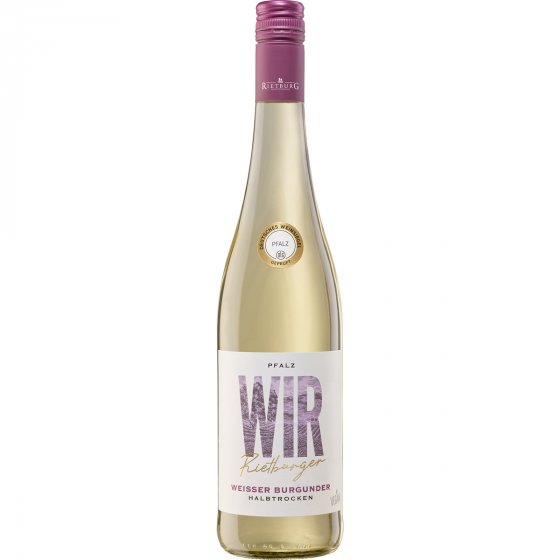 Rietburger Weißer Burgunder mit dezentem süßen Fruchtaroma 750ml 