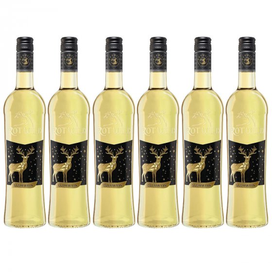 Rotwild weißer Glühwein lieblich kräftig im Geschmack 750ml 6er Pack 