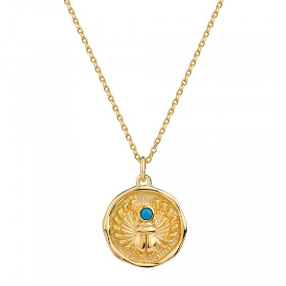 Anhänger mit Kette 925 Silber vergoldet mit Türkis 