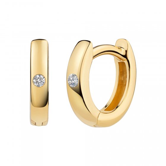 Klappcreolen 925 Silber vergoldet  Zirkonia 