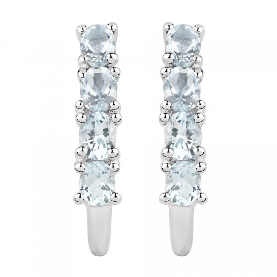 Ohrhänger 925 Sterling Silber rhodiniert Aquamarine 