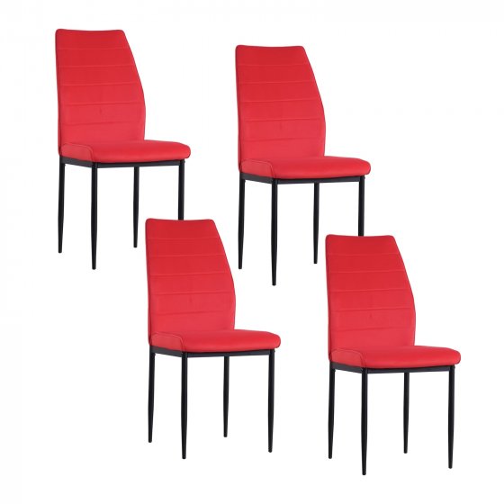 Stuhl Madison Velvet 4er-Set Rot
