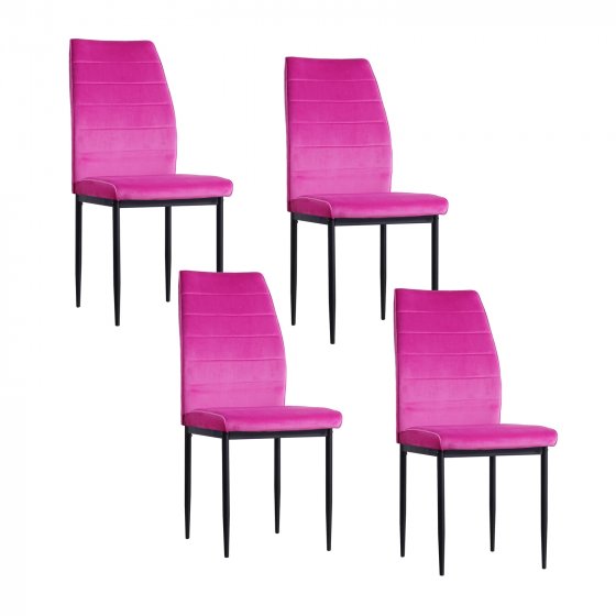 Stuhl Madison Velvet 4er-Set Pink