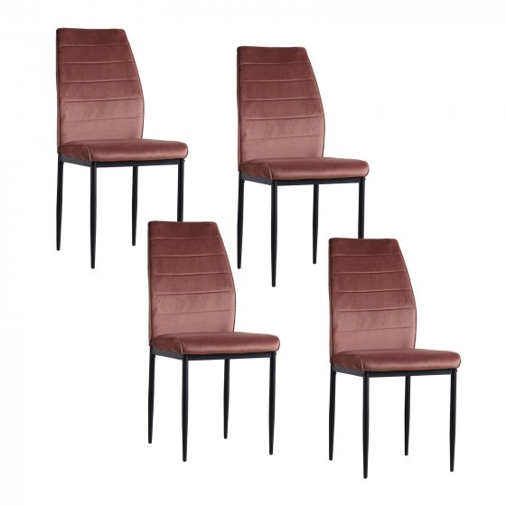 Stuhl Madison Velvet 4er-Set Braun