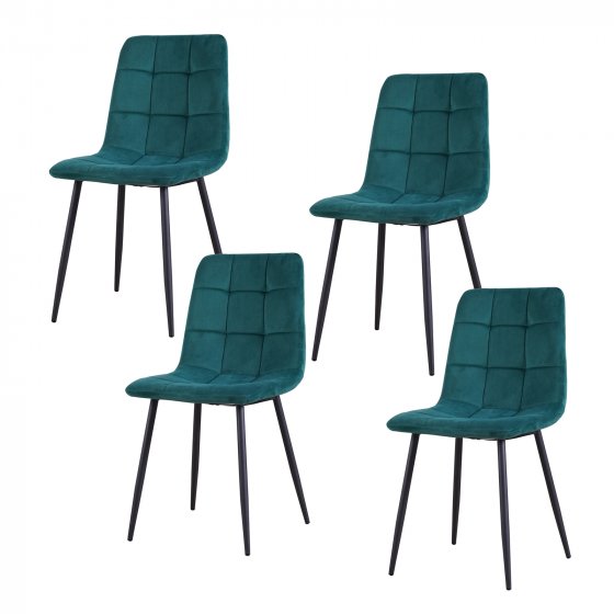 Stuhl Mesa Velvet 4er-Set Grün