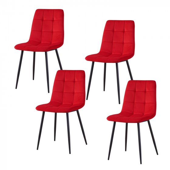 Stuhl Mesa Velvet 4er-Set Rot