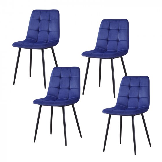 Stuhl Mesa Velvet 4er-Set Blau