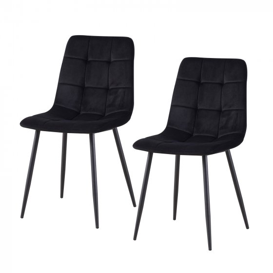 Stuhl Mesa Velvet 2er-Set Schwarz