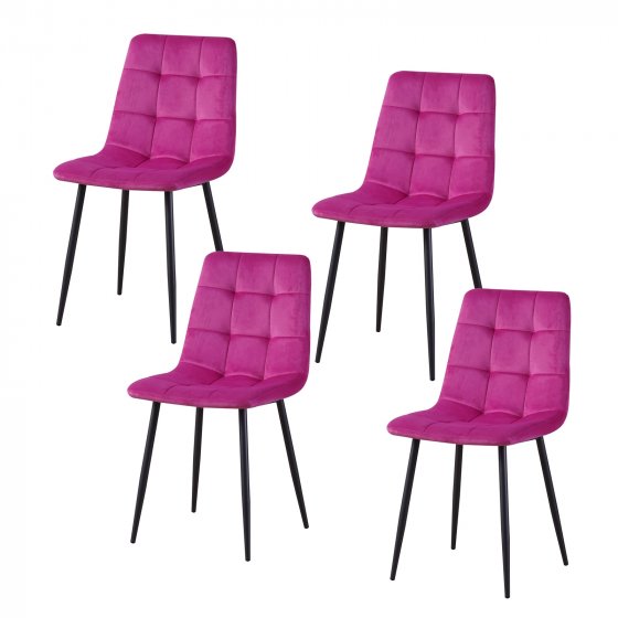 Stuhl Mesa Velvet 4er-Set Pink