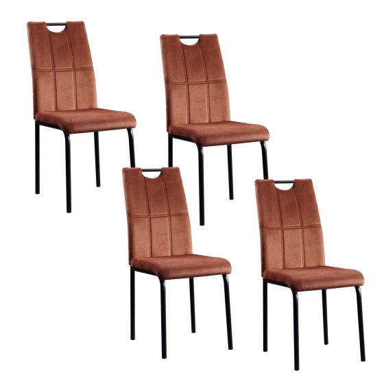 Stuhl Denton Velvet 4er-Set Braun