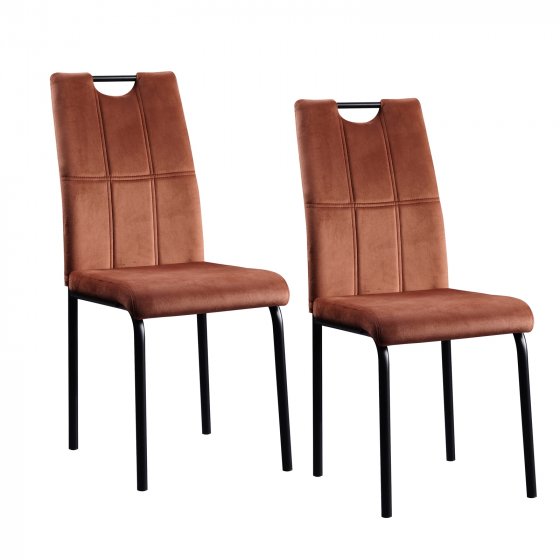 Stuhl Denton Velvet 2er-Set Braun