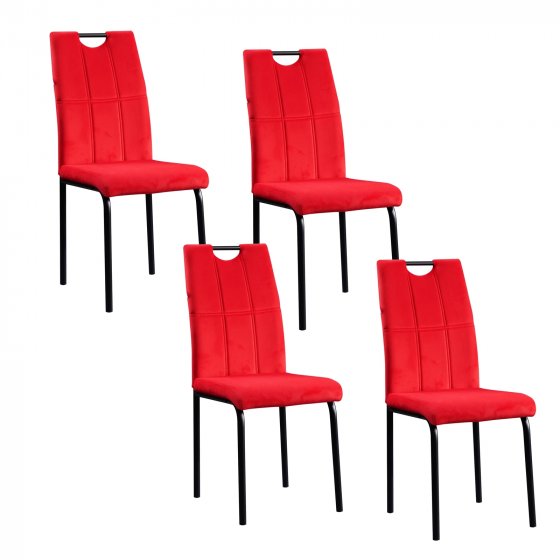 Stuhl Denton Velvet 4er-Set Rot