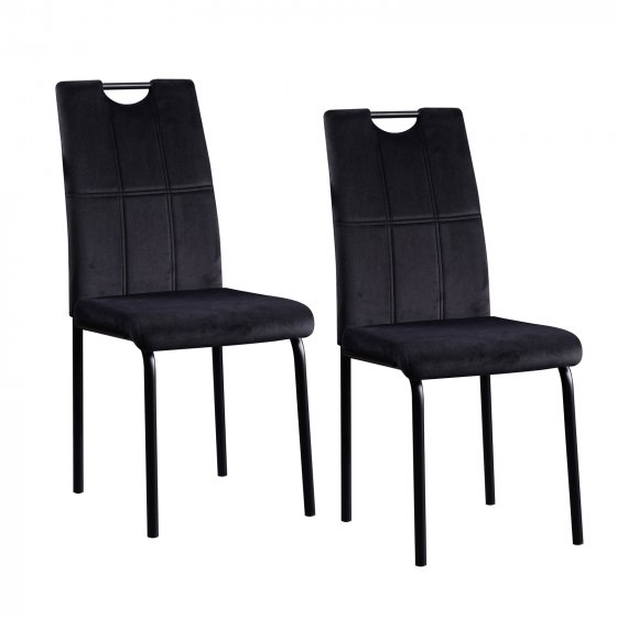 Stuhl Denton Velvet 2er-Set Schwarz